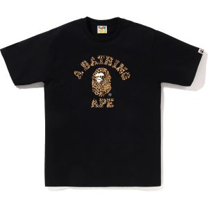 WILD LEOPARD PATTERN COLLEGE TEE MENS