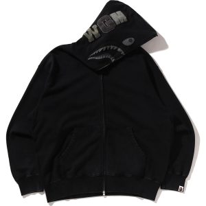 GARMENT DYE SHARK RELAXED FIT FULL ZIP HOODIE MENS